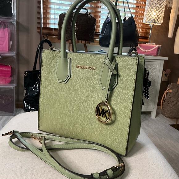 Michael Kors Green Saffiano Leather Satchel - Picture 2 of 10